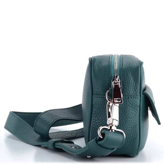 Elega malá crosbody kabelka petrolejová/stříbrné kování 69714