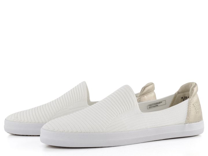 TT.BAGATT slip-on úpletové mokasíny white/metallics D35-AKD60-6950