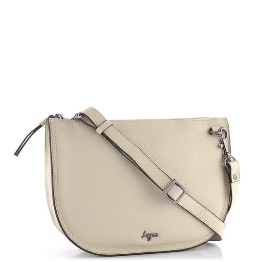Dámská oblá kožená kabelka Off White LG 199