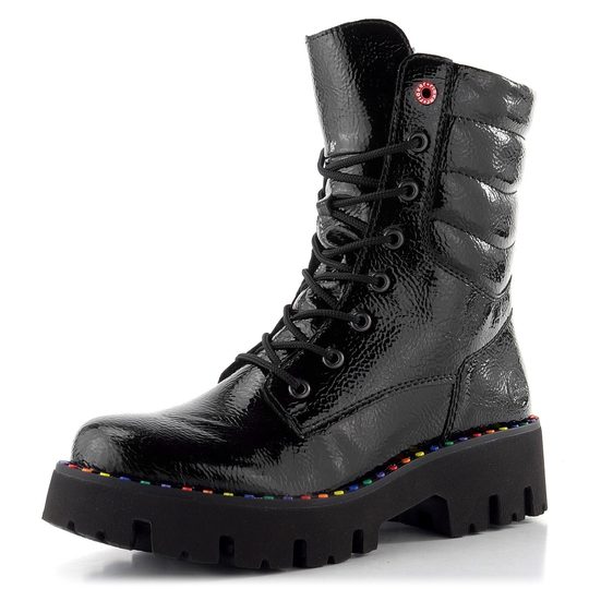 Rieker lakovaný šněrovací kotník černý Y3330-00