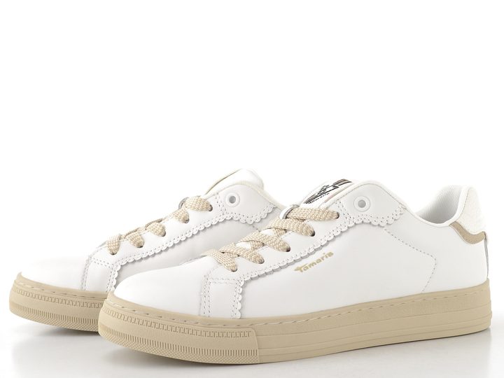 Tamaris tenisky na platformě white leather 1-23730-47