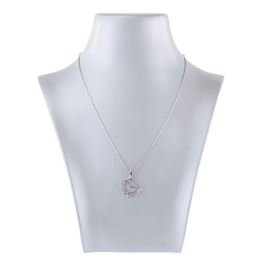 Náhrdelník dvojité srdce s krystal kameny Swarovski