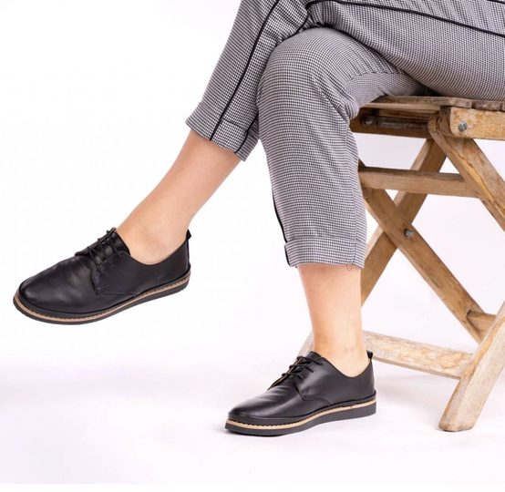 Looke hladké polobotky Leona dark black  L0687_24