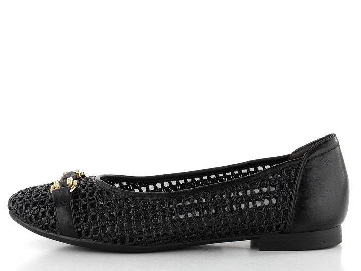 Tamaris baleríny s prerezávaným vzorom Black 1-22138-44