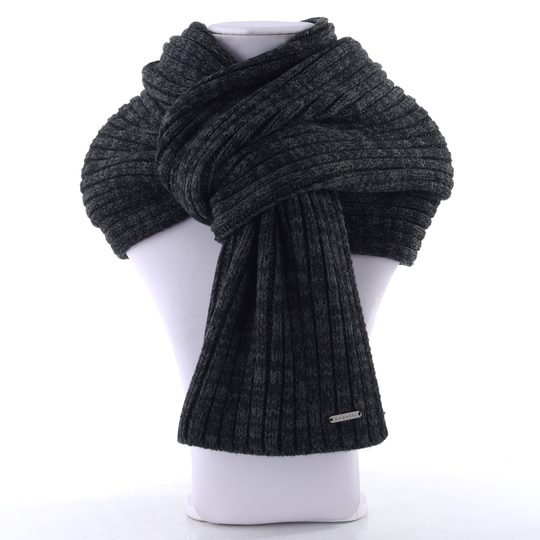 Bugatti pletený pánský šál melírovaný charcoal 630206-980