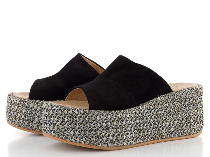 Gaimo pantofle na platformě Ofelia pesca baby negro