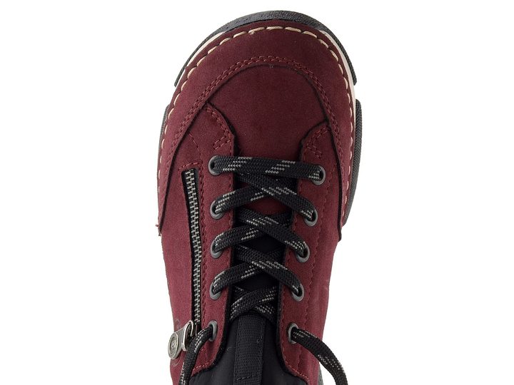 Rieker šněrovací polobotky s pružným lemem červené 45973-36