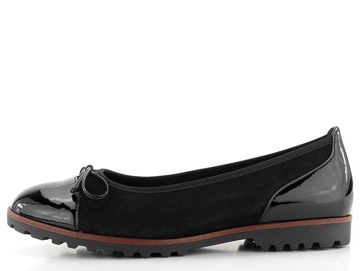 Gabor semišové baleríny s lakovanou špičkou a pätou 04.100.37