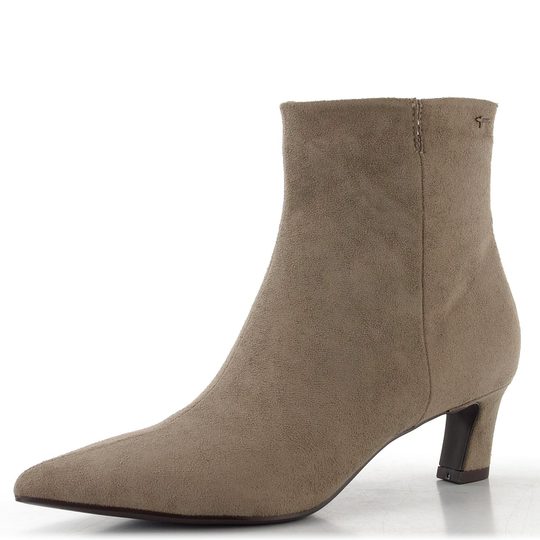 Tamaris elegantní textilní kotník na podpatku taupe 1-25383-47