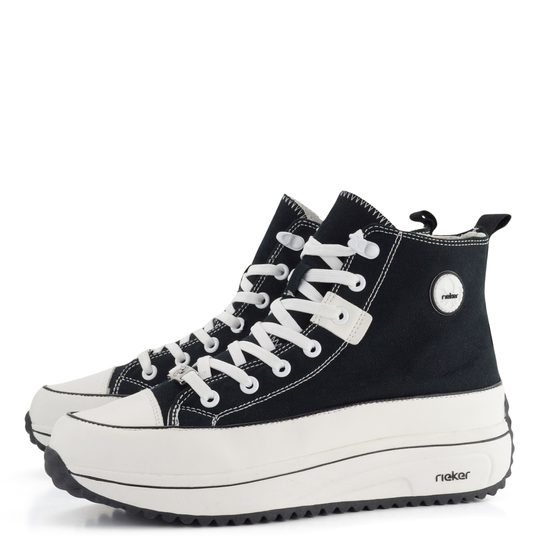 Rieker plátené tenisky na platforme čierne 90010-00