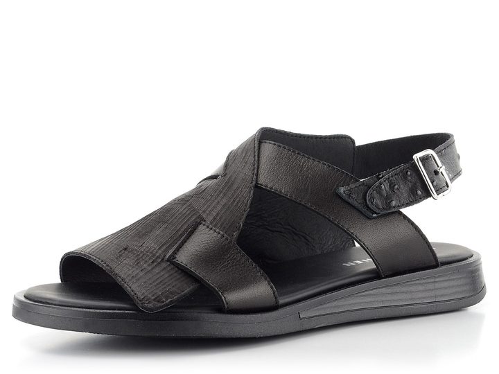 Le Bohémien čierne luxusné sandále S50