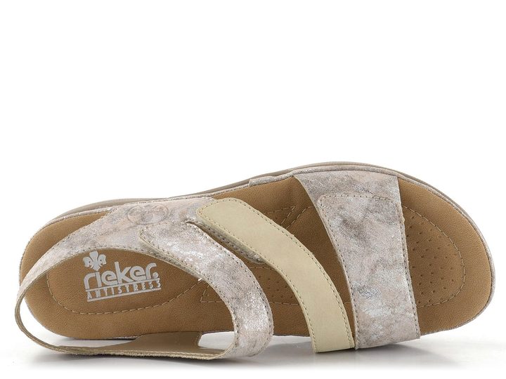 Rieker sandály s měkkou tvarovanou stélkou metalické 64872-90