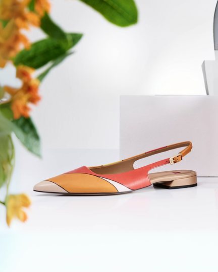 Högl baleríny s volnou patou Orange Multi  9-101948