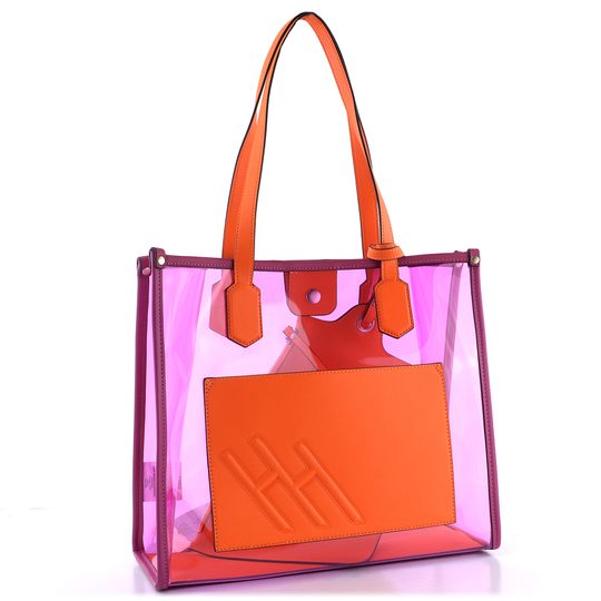 Hispanitas transparentná kabelka s etue Pink/Papaya/Orchid BV232684