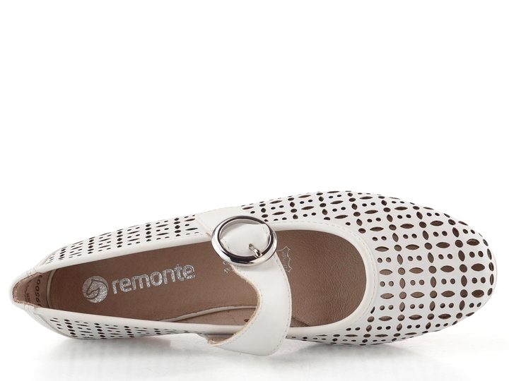 Remonte prořezávané baleríny s nártovým páskem bílé D0K16-80