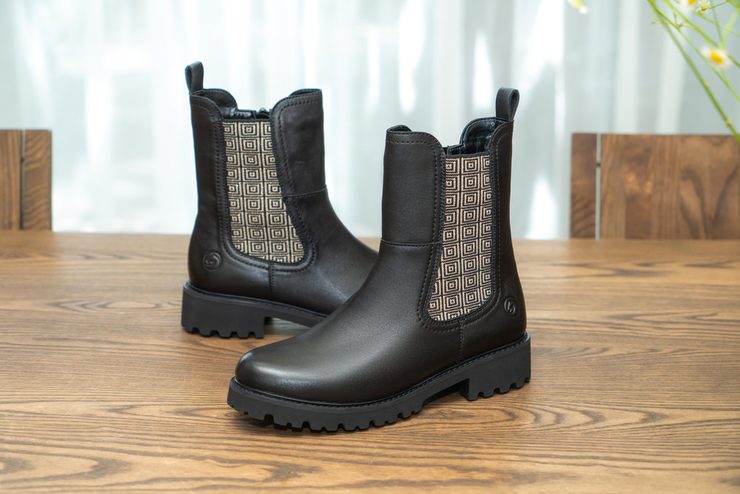 Remonte vyšší chelsea kotník schwarz/schwarz-gold D8694-03