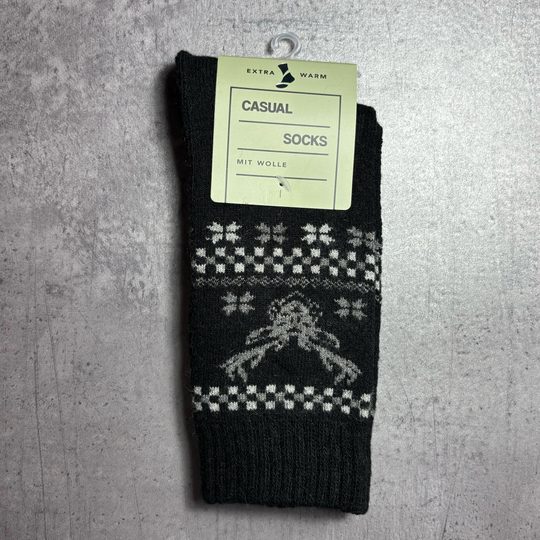 Pánské zimní ponožky s vlnou 2 páry černé/šedé 21455