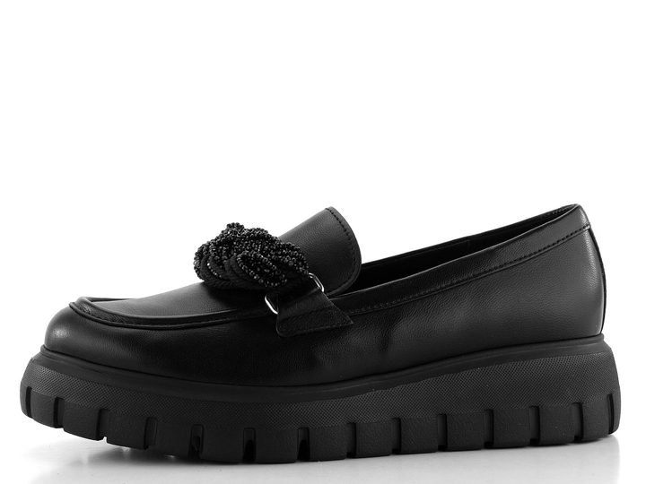 Gabor čierne mokasíny na platforme 55.301.27