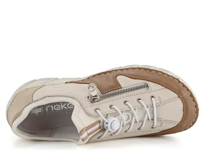 Rieker prozouvací polobotky s olivkou béžové kombi 55064-60