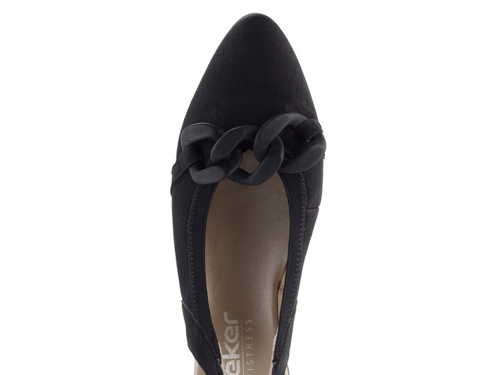 Rieker čierne lodičky s voľnou pätou 47068-00