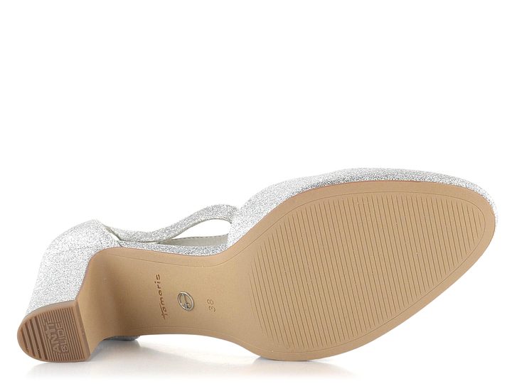 Tamaris lodičky s členkovým pásikom Silver Glam 1-24432-41