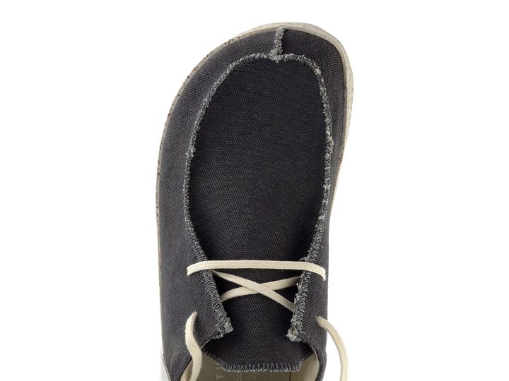 Asportuguesas plátěné polobotky na platformě washed black P018025020