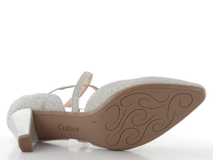 Gabor metalické lodičky s nártovým páskem silber 01.363.61