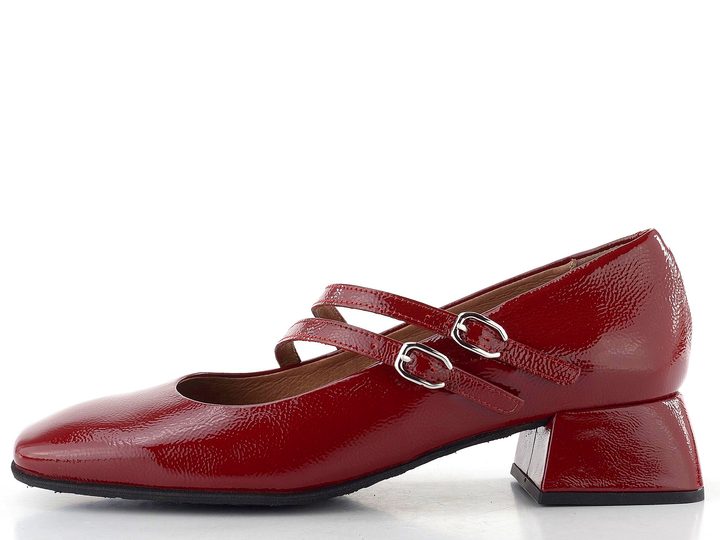 Wonders lodičky se širokým podpatkem a nártovými pásky rubi D-1901