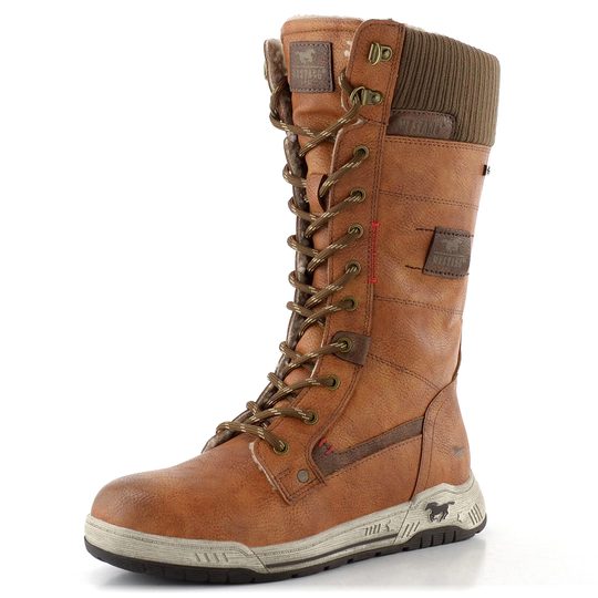 Mustang šněrovací kozačky cognac 15M0092006