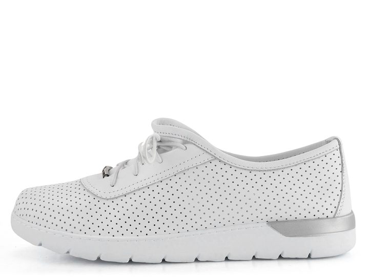 Looke kožené perforované polobotky Leonore White L1051_03