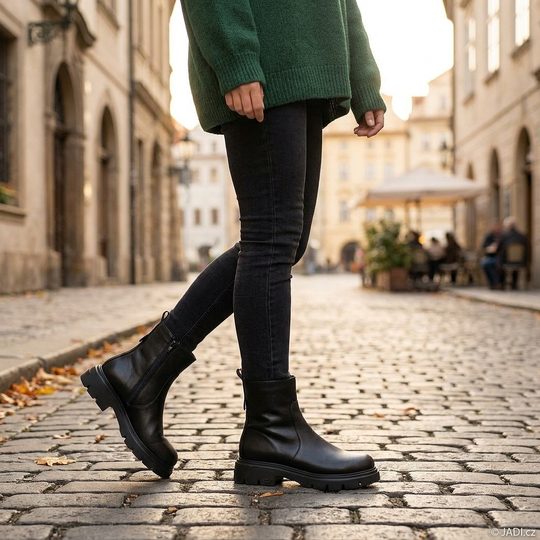 Wonders kotník na robustní podešvi negro A-4306-Y