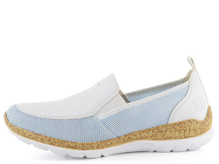 Rieker bielo-modré vzdušné poltopánky na nazutie N4275-10