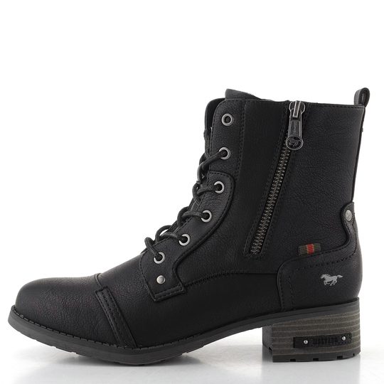 Mustang šněrovací kotník se zipem black 15M0062011