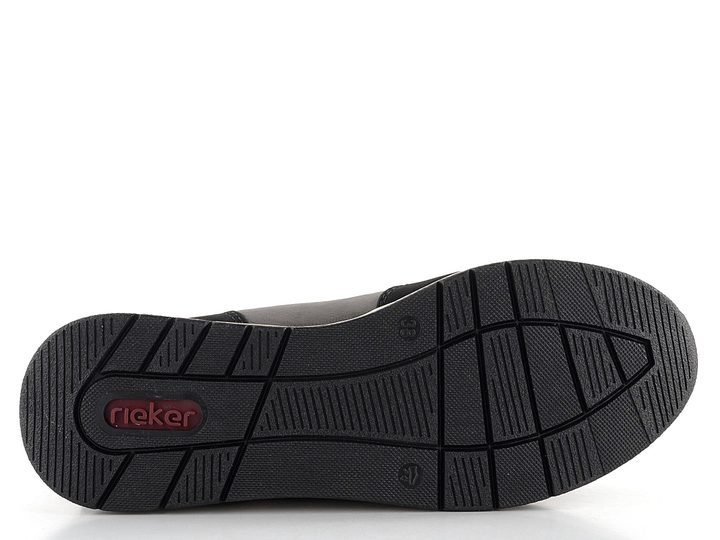 Rieker športovejšia členková obuv s predným zipsom čierna/šedá 58956-00