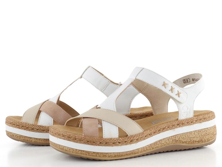 Rieker sandály na platformě Altrosa/Perle/Weiss V0919-80