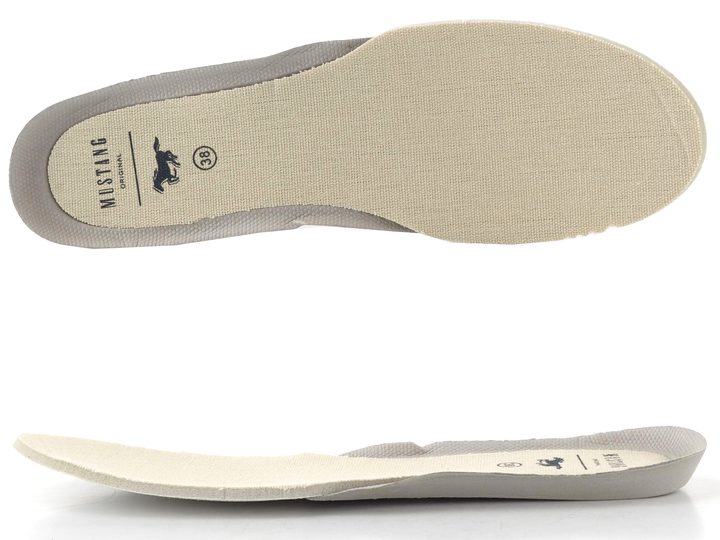 Mustang sportovnější baleríny s páskem sand 26M0582003