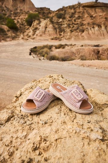 Rieker pantofle se sponou pink-multi V3053-90