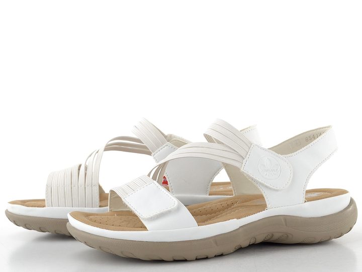 Rieker bílé sandály s gumičkami 64870-81