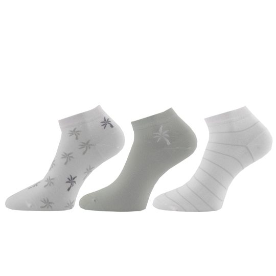 Dámske ponožky krátke 3-pack biela/šedá