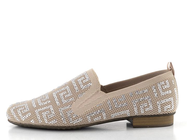 Rieker textilné trblietavé mokasíny ginger 51953-62