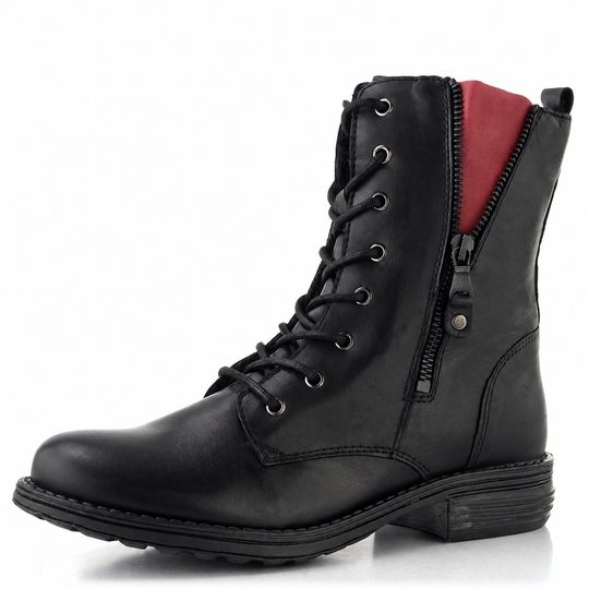 Creator šněrovací kotník se zipem Siviglia Black+Red IB 18268