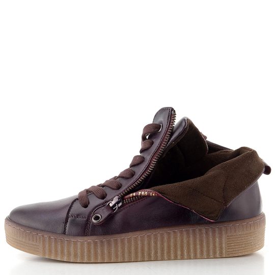 Gabor šněrovací kotník se zipem vínový 73.730.25