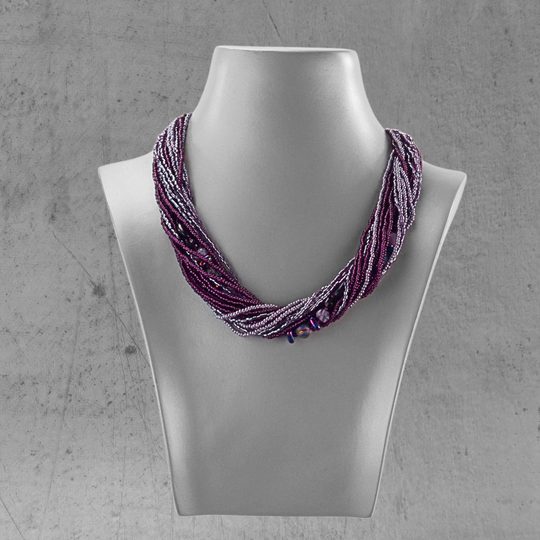 Náhrdelník rokajl fialový