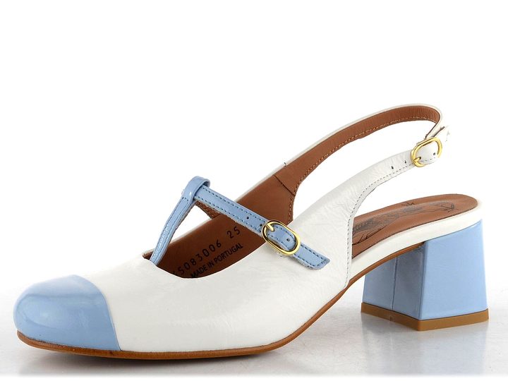 Fly London lodičky s volnou patou sky blue/offwhite P145083006