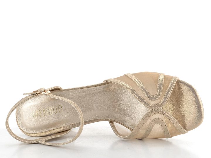 Menbur společenské sandály se zdobeným podpatkem Oro/Gold 25796