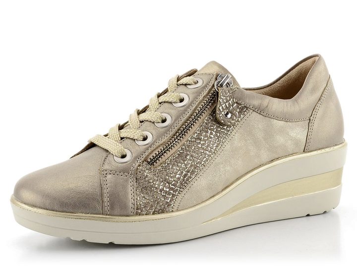 Remonte metalické sneakers polobotky na klínku R7206-90