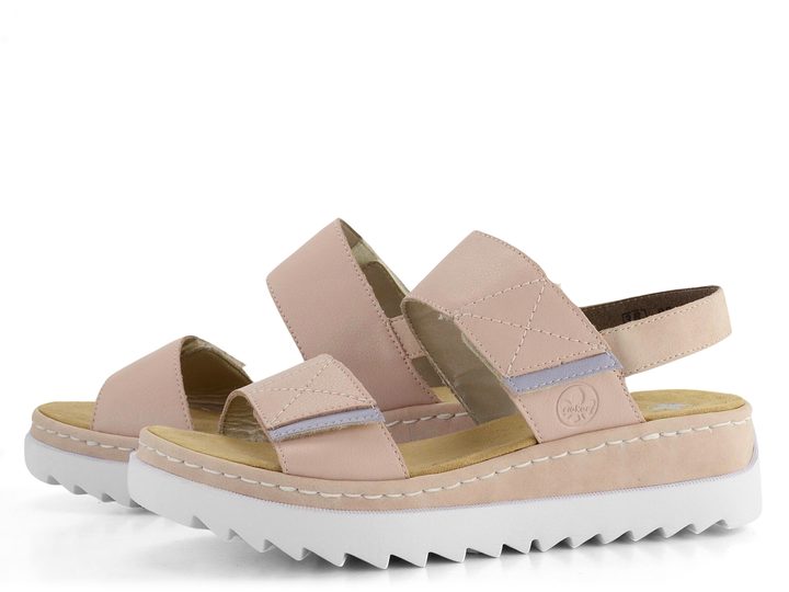 Rieker sandále na kline ružové V4475-31