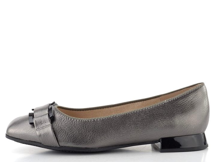 Caprice metalické baleríny Dark Grey se sponou 9-22101-45-289