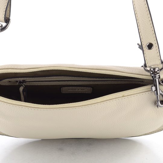 Dámská oblá kožená kabelka Off White LG 199