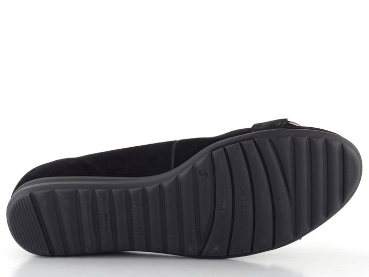 Gabor baleríny semišové čierne s retiazkou 62.625.47